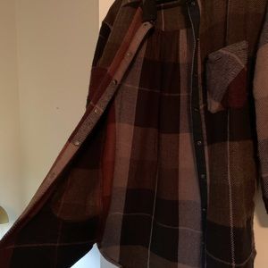 Free People Plaid Multicolor Coat